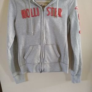 Women's Hollister gray hooded sweatshirt